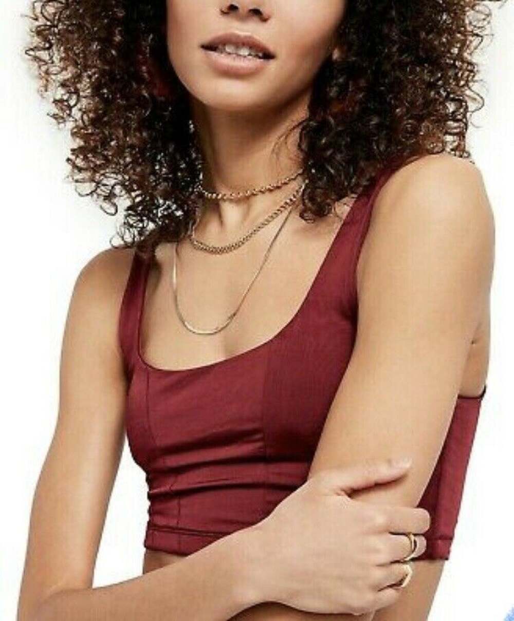 Free People NWT Be Cool Brami Crop Top Tank Acai